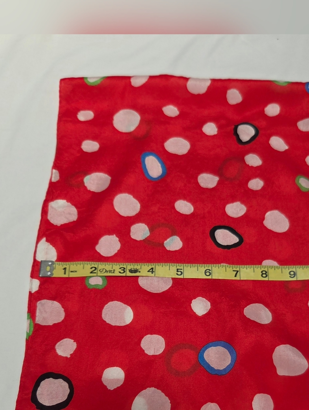 Echo Abstract Circle Print Silk Scarf - Picture 6 of 8